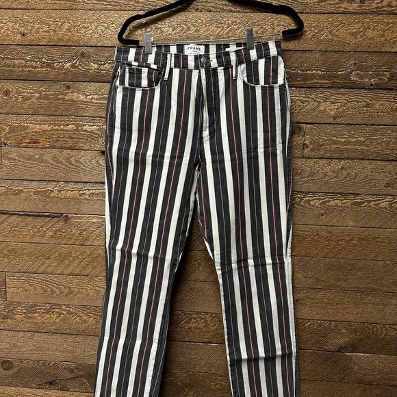 FRAME Le Sylvie Slender Straight Jeans – Sano Stripe – Size 32 - Picture 6 of 16
